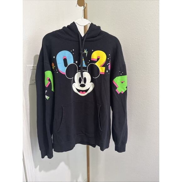 Disney World 2024 Mickey Mouse Hoodie Character Icons Figment 4 Parks Neon Large - Picture 1 of 5